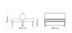 AMBIT 1065 - Fabric bench seating with back by Et al. - view 3